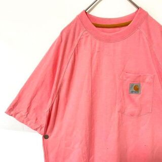 カーハート(carhartt)のcarhartt カーハート　tシャツ 半袖　ピンク　パッチタグ　ラグラン　M(Tシャツ/カットソー(半袖/袖なし))