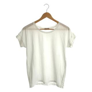 マーガレットハウエル(MARGARET HOWELL)のMARGARET HOWELL / マーガレットハウエル | コットン ジャージー 袖 リブ 半袖 カットソー | | ホワイト | レディース(Tシャツ(半袖/袖なし))