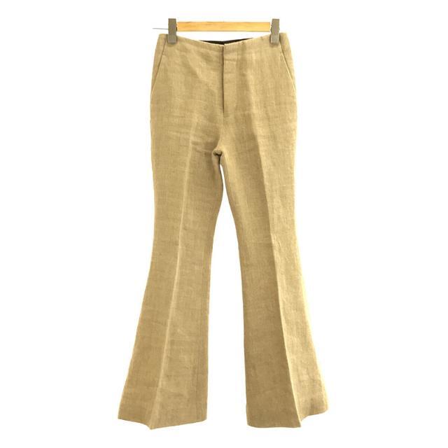 【美品】  MADISON BLUE / マディソンブルー | 2019AW | FLARE PANTS LINEN リネン フレアパンツ | 01(S) | ベージュ | レディースパンツ