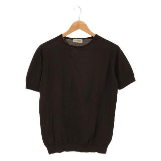 ジョンスメドレー(JOHN SMEDLEY)のJOHN SMEDLEY / ジョンスメドレー | シーアイランドコットン 海島綿 半袖ニットTシャツ  | M | ブラウン | メンズ(Tシャツ/カットソー(半袖/袖なし))