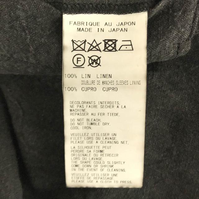 【美品】  YOHJI YAMAMOTO POUR HOMME / ヨウジヤマモトプールオム | 2021SS | リネン ボタン 切替えデザイン ロングコート | チャコールグレー | メンズ メンズのジャケット/アウター(その他)の商品写真