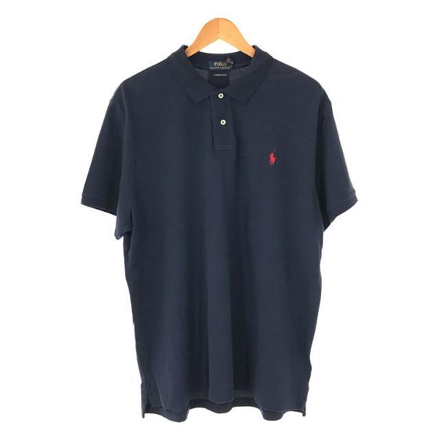 POLO RALPH LAUREN(ポロラルフローレン)の【新品】  POLO RALPH LAUREN / ポロラルフローレン | CUSTOM FIT カスタム フィット ポニー ロゴ 刺繍 鹿の子 ポロシャツ | XL | ネイビー | メンズ メンズのトップス(Tシャツ/カットソー(半袖/袖なし))の商品写真