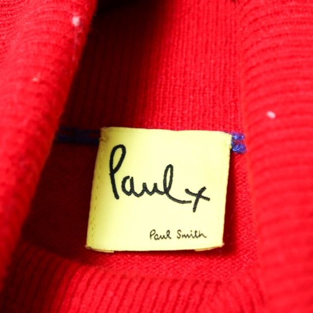 ポールスミス 長袖ニット セーター タートルネック ワンポイント刺繍 トップス ウール レディース Mサイズ レッド Paul Smith 2