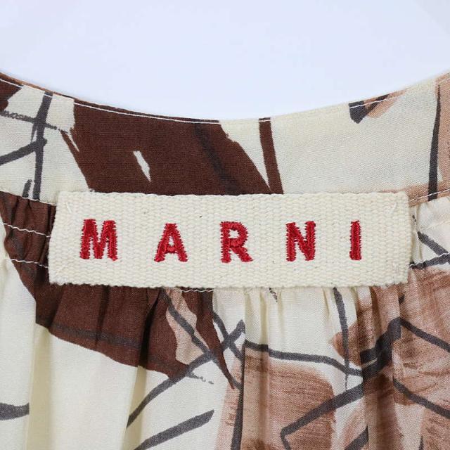 Marni(マルニ)のMARNI / マルニ | シルク100％ 総柄 ワンピース | 40 | ブラウン系 | レディース レディースのワンピース(ロングワンピース/マキシワンピース)の商品写真