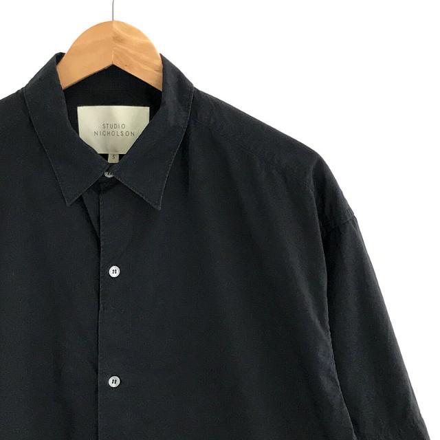 Studio Nicholson / スタジオ ニコルソン | 2021SS | SORONO POWDER COTTON OVERSIZED S/S SHIRTS 半袖 オーバーサイズ シャツ  | S | ネイビー | メンズ