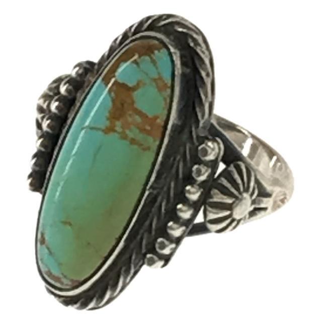 Indian Jewelry / インディアンジュエリー | Robert Becenti ロバートビセンティ NAVAJO ナバホ  刻印RB ターコイズ アポロ シルバー リング ユニセックス | シルバー | メンズ メンズのアクセサリー(リング(指輪))の商品写真