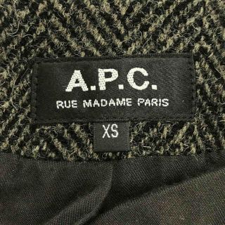 美品 A.P.C.  HARRIS TWEED 丸襟 千鳥格子 コート XS