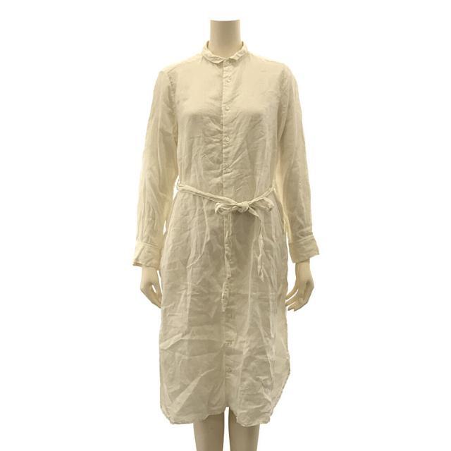 nest robe / ネストローブ | リネン100％ シャツ ロングワンピース ベルト付き | アイボリー | レディース