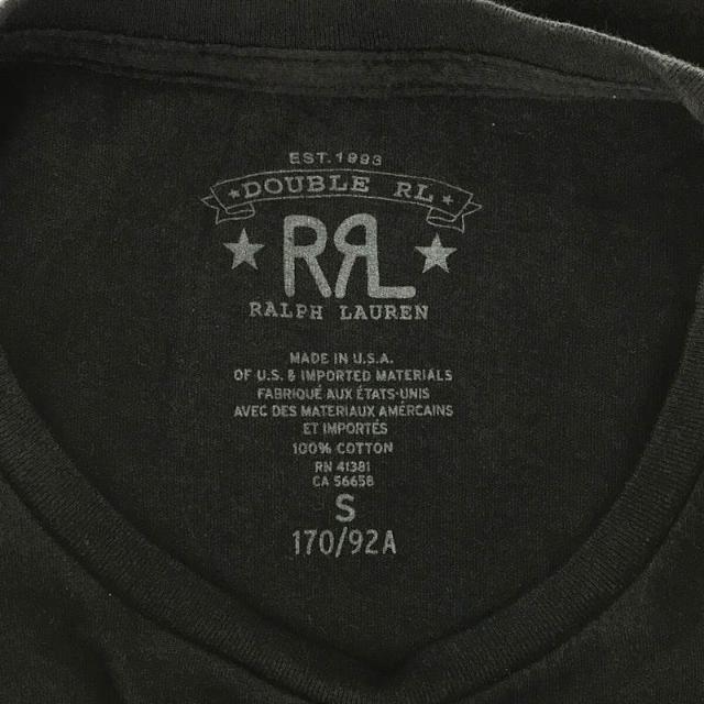 RRL / ダブルアールエル | USA製 コットン ロゴ プリント Tシャツ | S | ブラック | メンズ