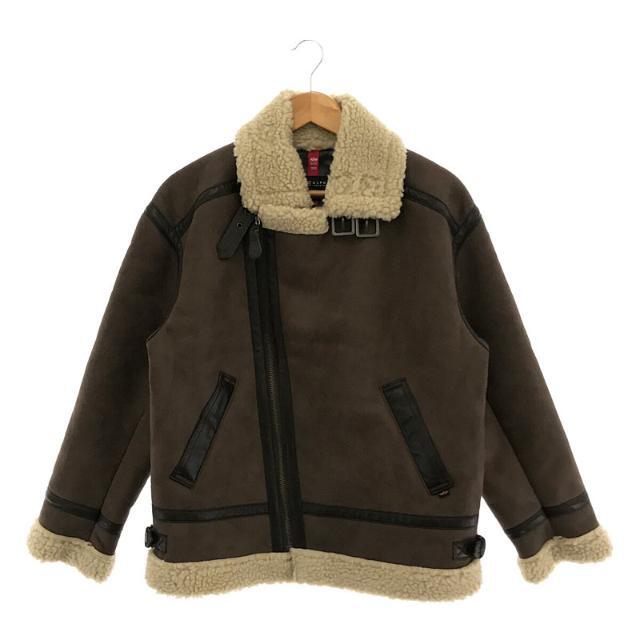 【新品】 alpha industries / アルファ インダストリーズ | フェイク ムートン B-3 ボア フライト ジャケット | M | BROWN / IVORY | レディース | フリマアプリ ラクマ