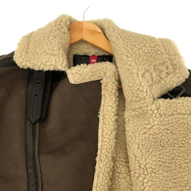 ALPHA INDUSTRIES(アルファインダストリーズ)の【新品】  alpha industries / アルファ インダストリーズ | フェイク ムートン B-3 ボア フライト ジャケット  | M | BROWN / IVORY | レディース レディースのジャケット/アウター(その他)の商品写真