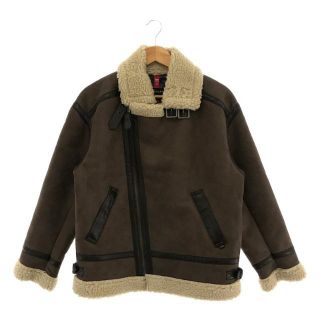 アルファインダストリーズ(ALPHA INDUSTRIES)の【新品】  alpha industries / アルファ インダストリーズ | フェイク ムートン B-3 ボア フライト ジャケット  | M | BROWN / IVORY | レディース(その他)