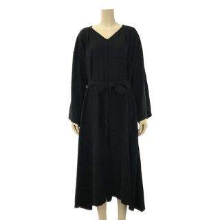 【美品】  foufou / フーフー | THE DRESS #07 drape v neck dress ドレープVネックドレス ワンピース | 0 | ブラック | レディース(ロングワンピース/マキシワンピース)