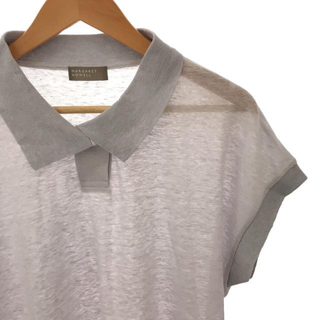 マーガレットハウエル ソフトコットンポプリン フリル カラーレスシャツ 1 白
