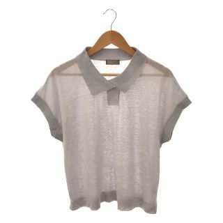 マーガレットハウエル(MARGARET HOWELL)のMARGARET HOWELL / マーガレットハウエル | LINEN JERSEY POLO/リネン ジャージー ポロ シアーニットポロシャツ | 2 | エクリュ/ライトグレー | レディース(Tシャツ(半袖/袖なし))