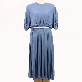 ルシェルブルー(LE CIEL BLEU)のLE CIEL BLEU / ルシェルブルー | Georgette Pleated Dress プリーツドレスワンピース | 36 | ブルー | レディース(ロングワンピース/マキシワンピース)