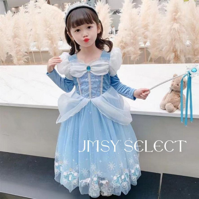 130cm▶︎シンデレラドレス 長袖 ディズニー プリンセス 仮装 ハロウィン