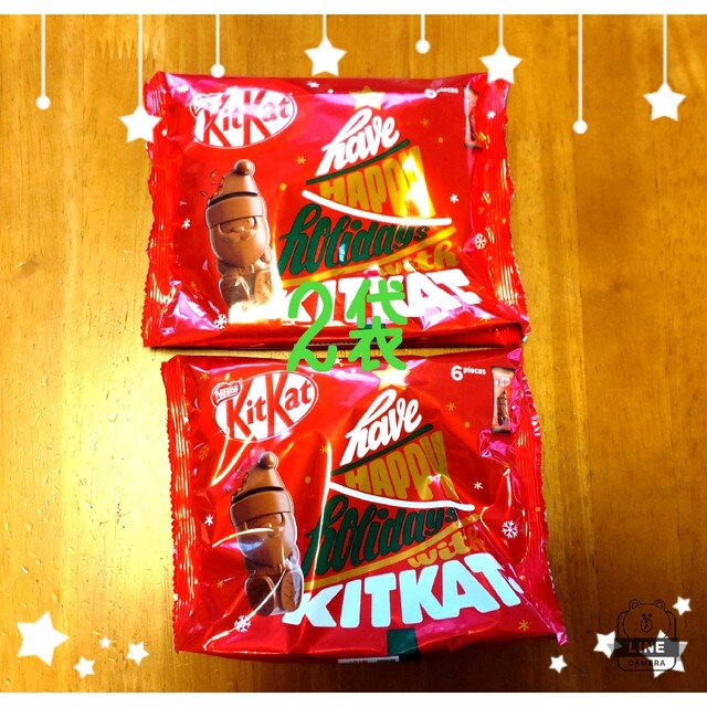 Nestle(ネスレ)の数量限定　キットカット　クリスマスホリデイサンタチョコレート２袋セット 食品/飲料/酒の食品(菓子/デザート)の商品写真