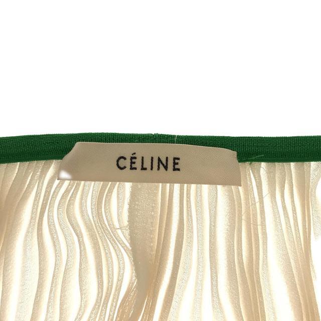 【新品】  CELINE / セリーヌ | フィービー期 フランス製 シルク 100％ バイカラー ギャザー プリーツ 変形 ボリューム スカート | 36 | ホワイト/ブラック | レディース 4