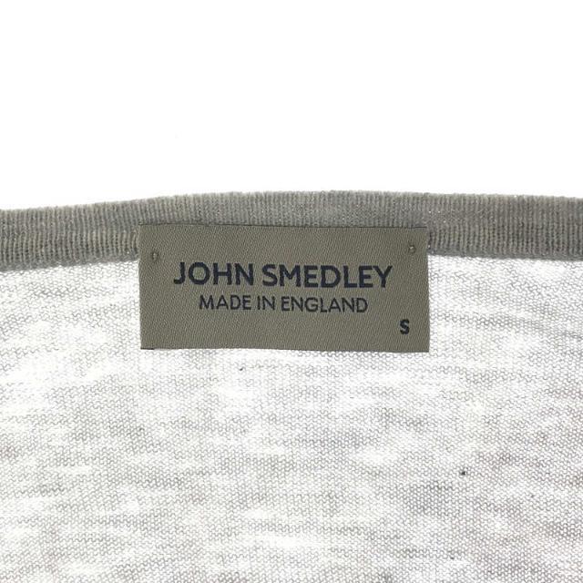 JOHN SMEDLEY(ジョンスメドレー)のJOHN SMEDLEY / ジョンスメドレー | 英国製 コットン ハイゲージ クルーネックカーディガン | Ｓ | ライトグレー | レディース レディースのトップス(カーディガン)の商品写真