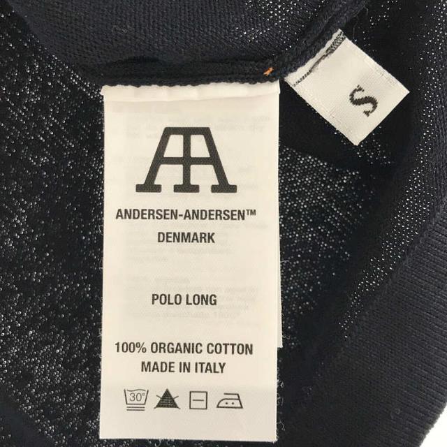 【美品】 ANDERSEN-ANDERSEN / アンデルセンアンデルセン | POLO LONG オーガニックコットンニット ポロシャツ | S | ネイビー | メンズ