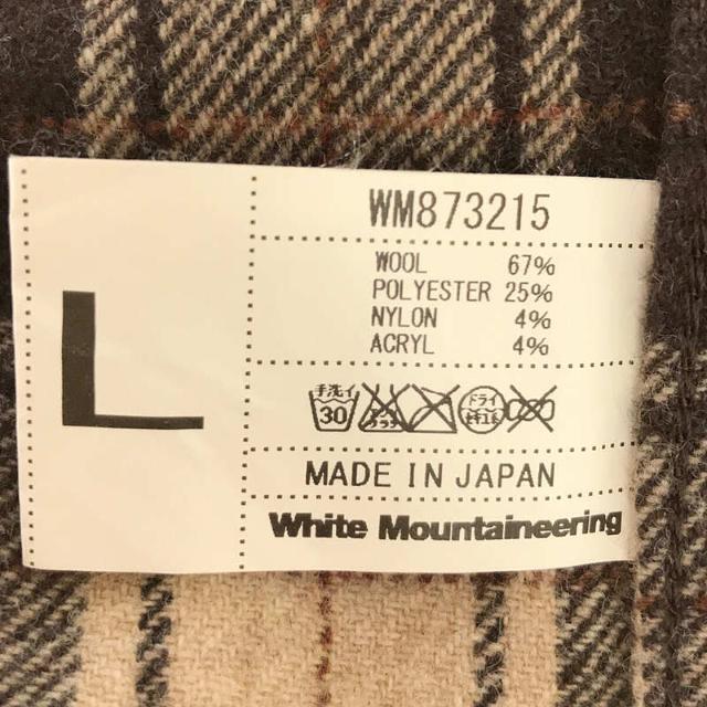 WHITE MOUNTAINEERING(ホワイトマウンテニアリング)のWhite Mountaineering / ホワイトマウンテニアリング | ウール ヘリンボーン ツイード 裏地 チェック エルボーパッチ カバーオール ジャケット | L | ブラウン | メンズ メンズのジャケット/アウター(その他)の商品写真