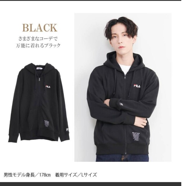 FILA 定価5880円‼️FILAビッグシルエット刺繍ロゴフルジップパーカー/黒/Mの通販 by じゅん FILAフィラ 刺繍ロゴ 半袖 スウェット パーカー フルジップ