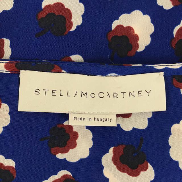 Stella McCartney(ステラマッカートニー)のSTELLA McCARTNEY / ステラマッカートニー | シルク 総柄 クルーネック プルオーバー ブラウス | 34 | ブルー | レディース レディースのトップス(シャツ/ブラウス(半袖/袖なし))の商品写真