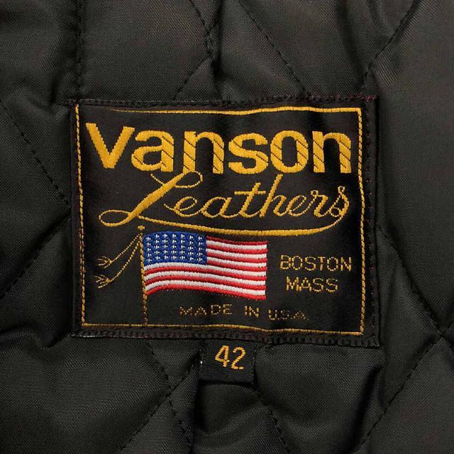 VANSON(バンソン)のVANSON / ヴァンソン バンソン | 1990s | 80s - 90s VINTAGE C2 ダブルライダース TALONジップ 裏地 キルティング バイカー レザージャケット | 42 | ブラック | メンズ メンズのジャケット/アウター(その他)の商品写真