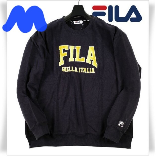 FILA(フィラ)のFILAビッグシルエット刺繍ロゴカレッジスウェットトレーナーM未使用 メンズのトップス(スウェット)の商品写真