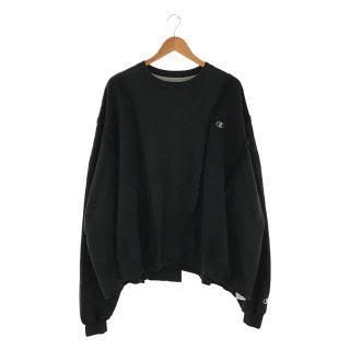 ディスカバード(DISCOVERED)のDISCOVERED / ディスカバード | NEWSED リメイクアイテム Wide Champion Sweat 再構築 ワイド チャンピオン スウェット ビッグシルエット トレーナー | F | ブラック | メンズ(スウェット)