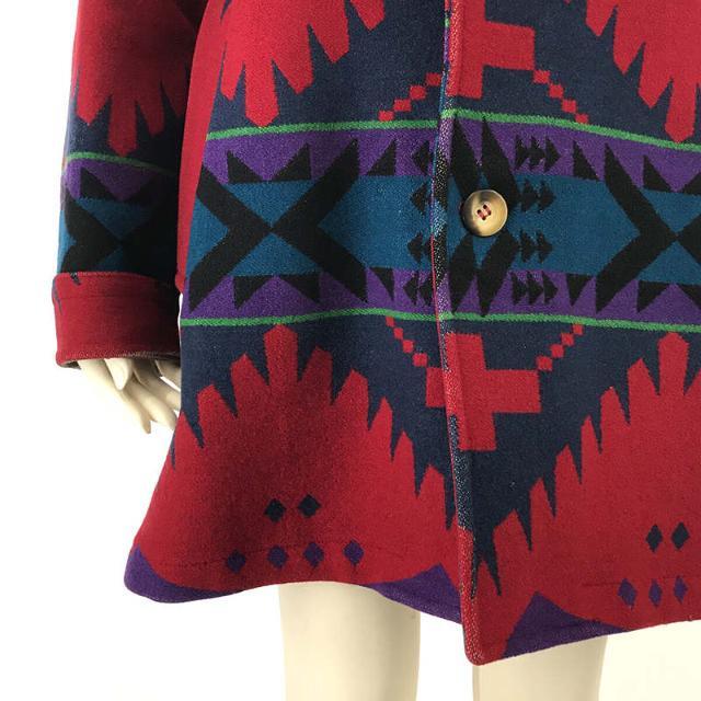 PENDLETON / ペンドルトン | 1970s～ USA製 Vintage ヴィンテージ ボア襟 袖先レザー ネイティブ ランチ コート | 38 | マルチカラー | メンズ