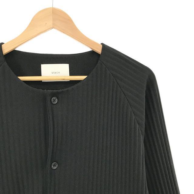 【美品】  stein / シュタイン | 2021SS | PLEATED KNIT CARDIGAN プリーツ ラウンドネック カーディガン ブルゾン ユニセックス ST.244 | L | ブラック | メンズ 1