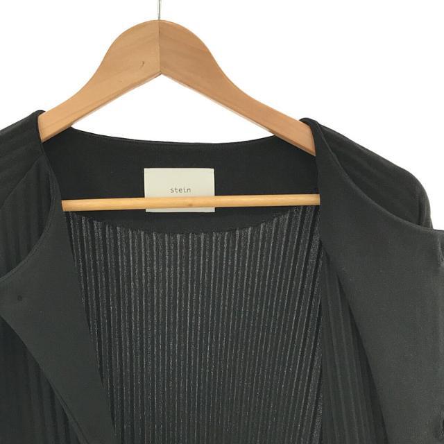 【美品】  stein / シュタイン | 2021SS | PLEATED KNIT CARDIGAN プリーツ ラウンドネック カーディガン ブルゾン ユニセックス ST.244 | L | ブラック | メンズ 3