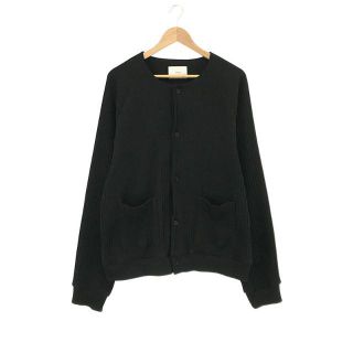 シュタイン(stein)の【美品】  stein / シュタイン | 2021SS | PLEATED KNIT CARDIGAN プリーツ ラウンドネック カーディガン ブルゾン ユニセックス ST.244 | L | ブラック | メンズ(カーディガン)