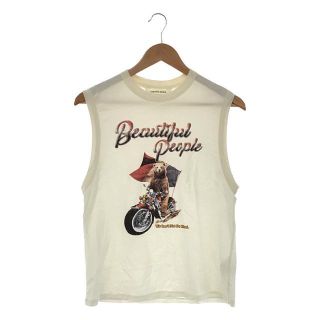 ビューティフルピープル(beautiful people)のbeautiful people / ビューティフルピープル | 2017SS | 100/2 supima bear bike tank top クマ バイク ノースリーブカットソー | XS | オフホワイト | レディース(Tシャツ(半袖/袖なし))