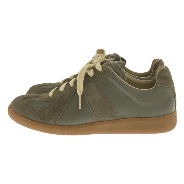 【新品】 Maison Margiela / メゾンマルジェラ | ㉒ Replica Sneakers GERMAN TRAINER レプリカ  スニーカー ジャーマントレーナー レザー シューズ 保存袋有 khaki | 38 | カーキ | レディース