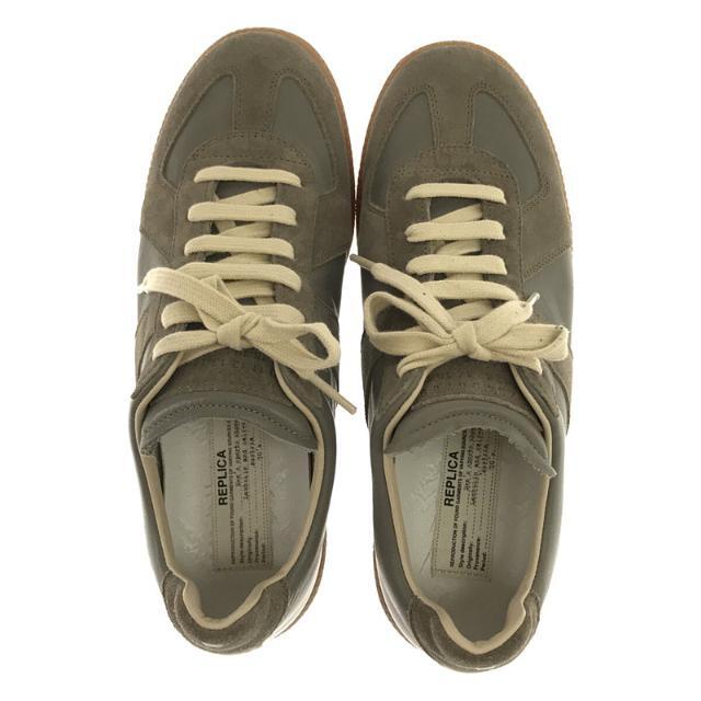 【新品】 Maison Margiela / メゾンマルジェラ | ㉒ Replica Sneakers GERMAN TRAINER レプリカ  スニーカー ジャーマントレーナー レザー シューズ 保存袋有 khaki | 38 | カーキ | レディース