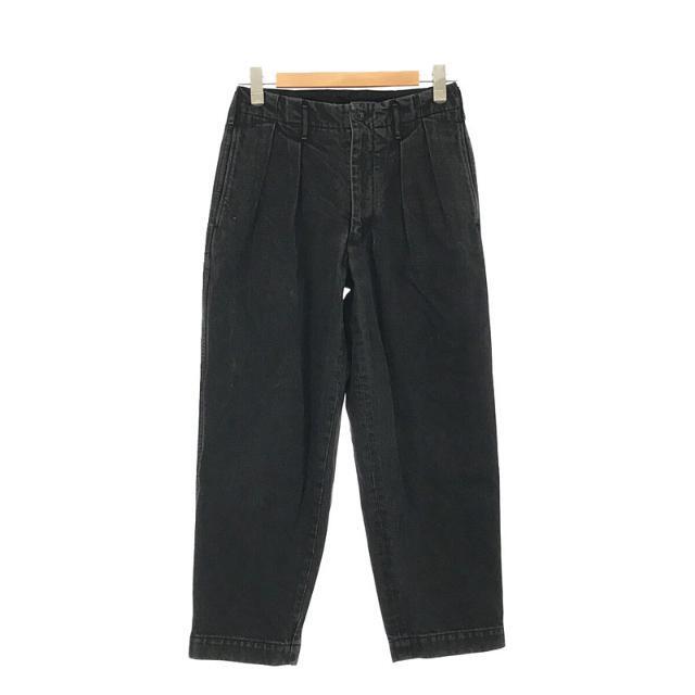 【美品】  unfil / アンフィル | 14oz organic cotton denim 2tuck trousers オーガニック コットン デニム 2タック トラウザーズ パンツ | 3 | ブラック | メンズパンツ