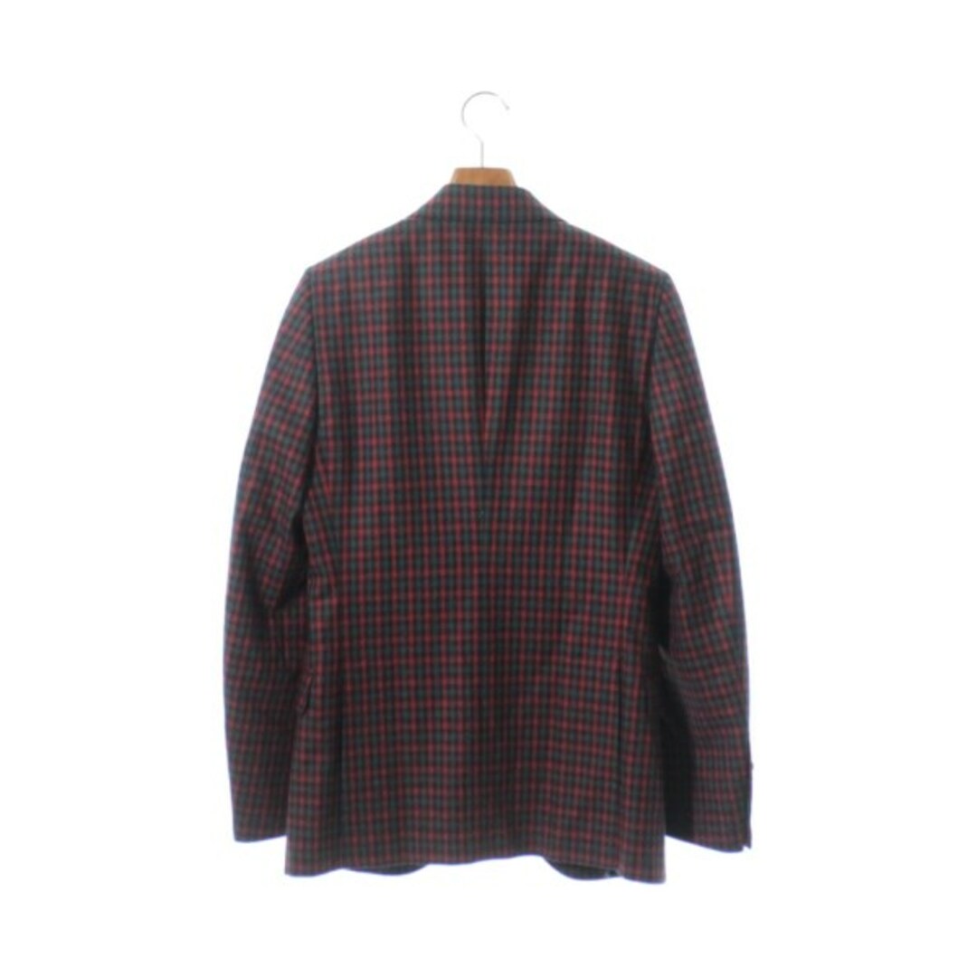 GUCCI グッチ テーラードジャケット 44(S位) 紺x赤x緑(チェック) 【古着】【中古】 【後払い手数料無料】 グッチ GUCCI ジャケット チェック 44