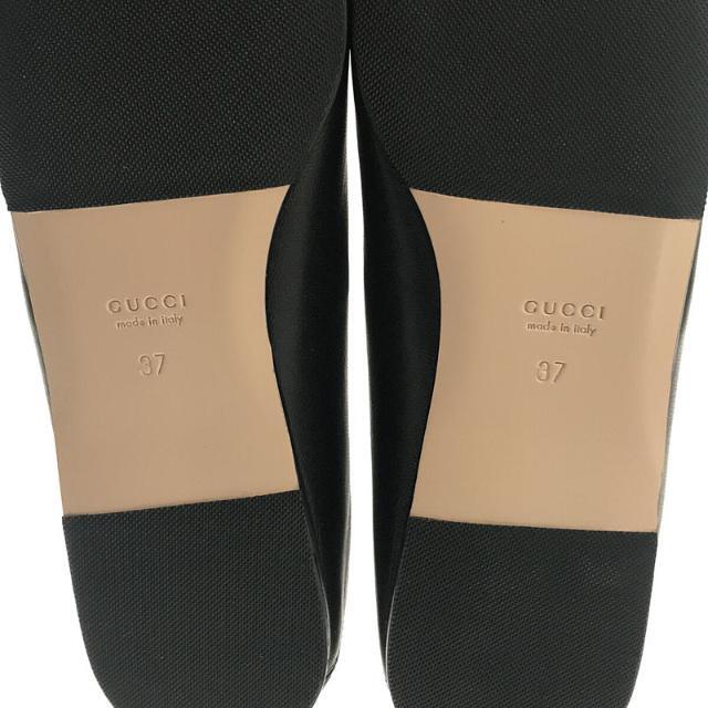 Gucci(グッチ)の【新品】  GUCCI / グッチ | leather ballet flat with Horsebit ホースビット付き レザー ウィメンズ フラットバレエシューズ | 37 | ブラック | レディース レディースの靴/シューズ(バレエシューズ)の商品写真