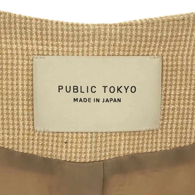 PUBLIC TOKYO(パブリックトウキョウ)のPUBLIC TOKYO / パブリック トウキョウ | ノーカラー ピンチェック ジャケット | Free | イエロー | レディース レディースのジャケット/アウター(その他)の商品写真