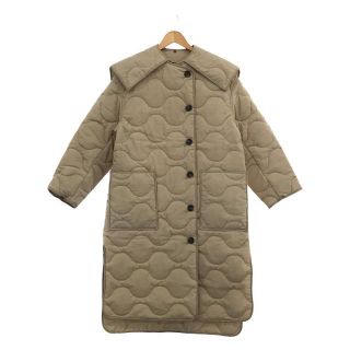 ルシェルブルー(LE CIEL BLEU)のLE CIEL BLEU / ルシェルブルー | Padded Long Coat 襟取外し可 ノーカラー キルティング ロング コート | 36 | ベージュ | レディース(その他)