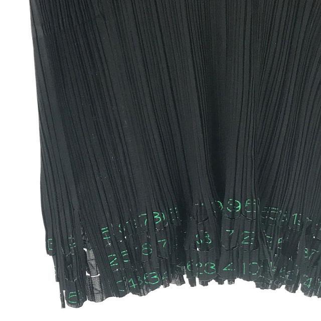 PLEATS PLEASE ISSEY MIYAKE / プリーツプリーズイッセイミヤ | 数字柄 カット デザイン プリーツ  カットソー トップス black | 3 | ブラック | レディース