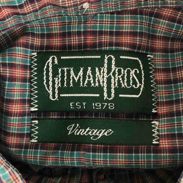 GITMAN VINTAGE / ギットマンヴィンテージ | USA製 チェック ボタンダウン シャツ | XS | レッド / グリーン / ネイビー | メンズ メンズのトップス(Tシャツ/カットソー(半袖/袖なし))の商品写真
