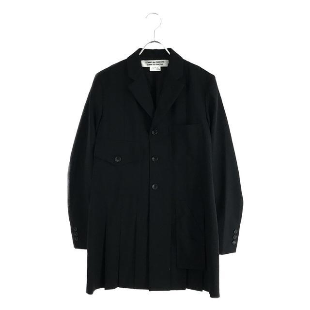 ジャケット/アウター【美品】  COMME des GARCONS COMME des GARCONS / コムコム | AD2019 2020SS | シングルブレスト プリーツ ロング ジャケット | S | ブラック | レディース