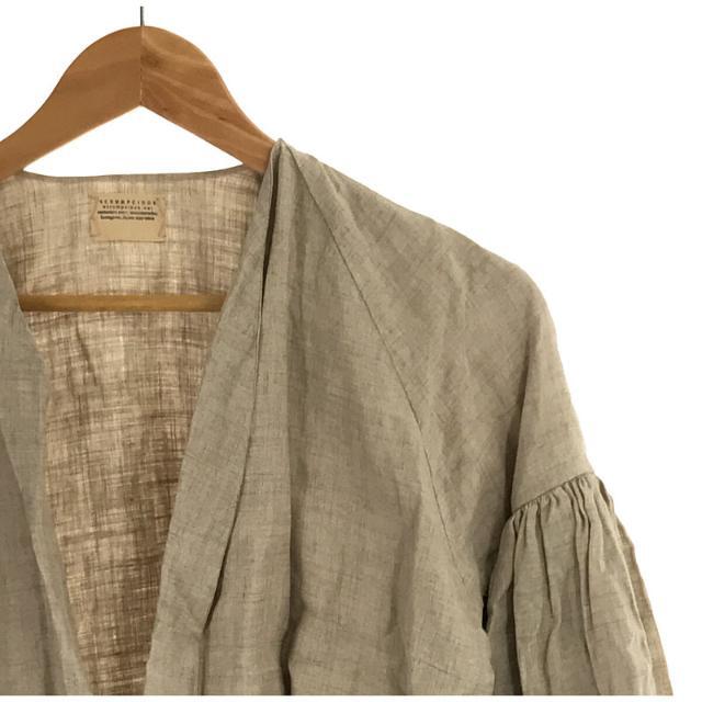 【新品】 SCRUMPCIOUS / スクランプシャス | VOLUME SLEEVE HAORI リネン ボリューム ギャザー スリーブ ブラウス ハオリ シャツ 羽織 | ナチュラル | レディース