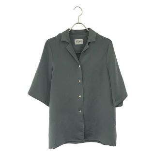 foufou / フーフー | open collar satin blouse オープンカラーサテンブラウス | 0 | ブルーグレー | レディース(シャツ/ブラウス(半袖/袖なし))