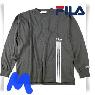 フィラ(FILA)の定価4290円‼️FILAビッグシルエットロングスリーブカットソー/グレー/M(Tシャツ/カットソー(七分/長袖))