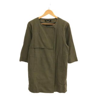 サクラ(SACRA)のSACRA / サクラ | linen trench coat コットン リネン ノーカラー コクーン トレンチ コート | 38 | カーキ | レディース(その他)